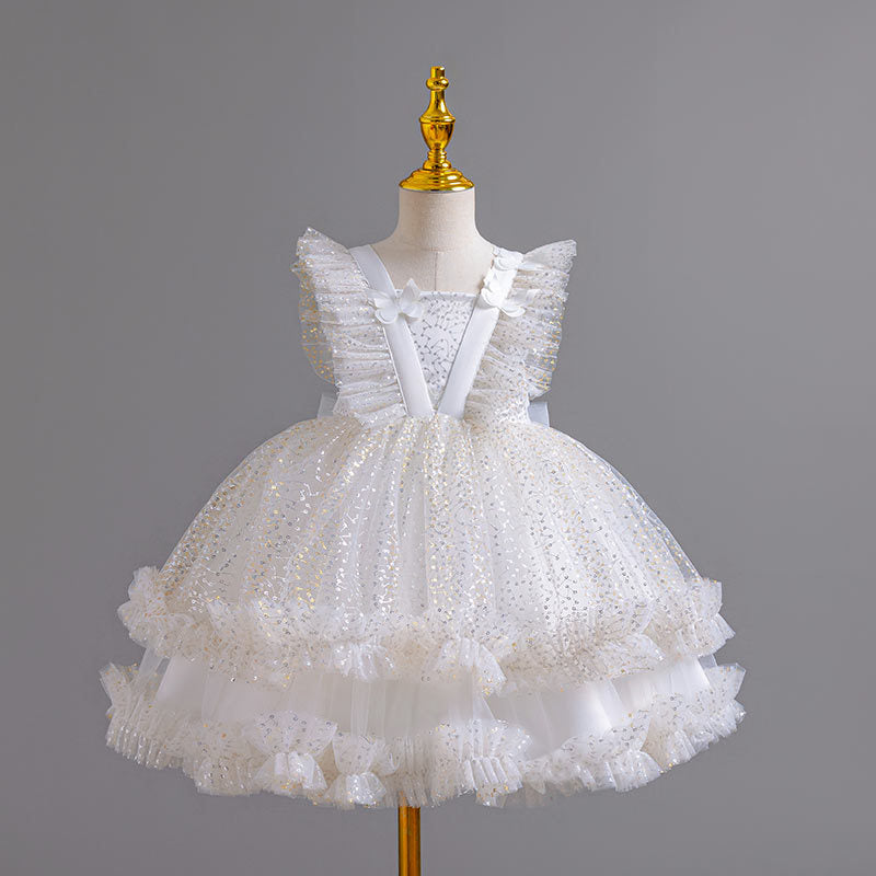 Shiny Tulle Butterfly Party Dress