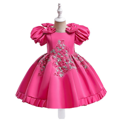 Children's Flower and Bow Party Dress