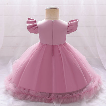 Children's Party Dress Tulle Flowers