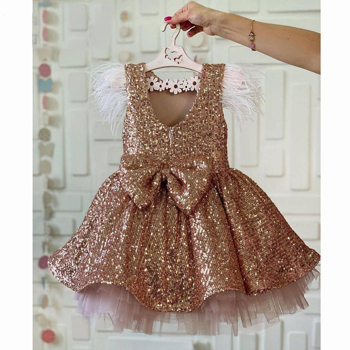 Sequins and Feathers Party Dress