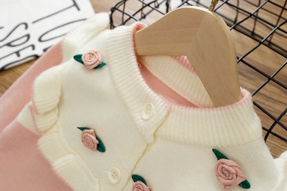 Children's Floral Collar Cardigan