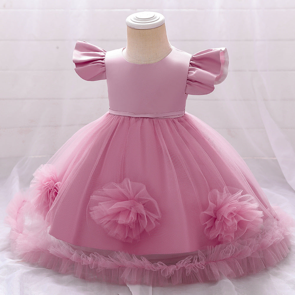 Children's Party Dress Tulle Flowers