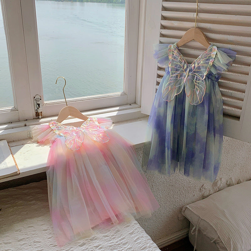 Children's Dress Tulle Flowers and Butterflies