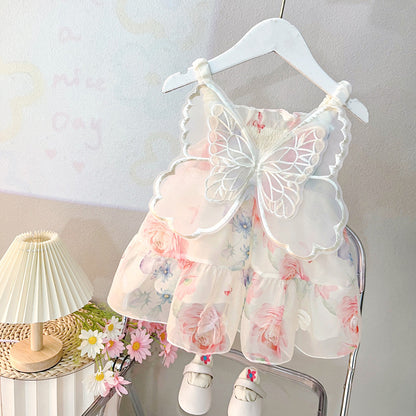 Bodysuit Floral Butterfly Wing Children's