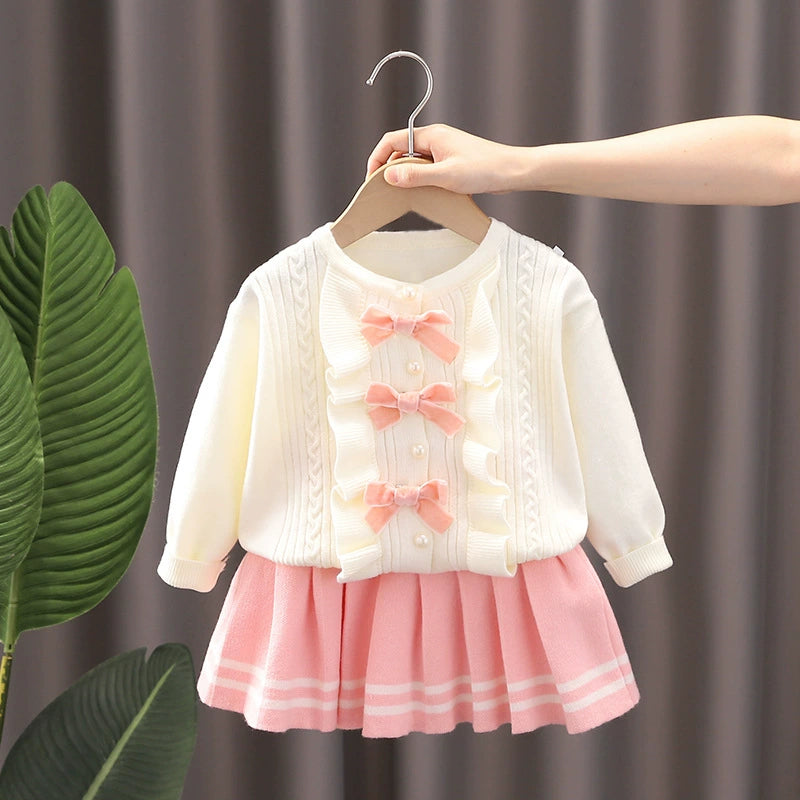 Girls' Bow Knit Set