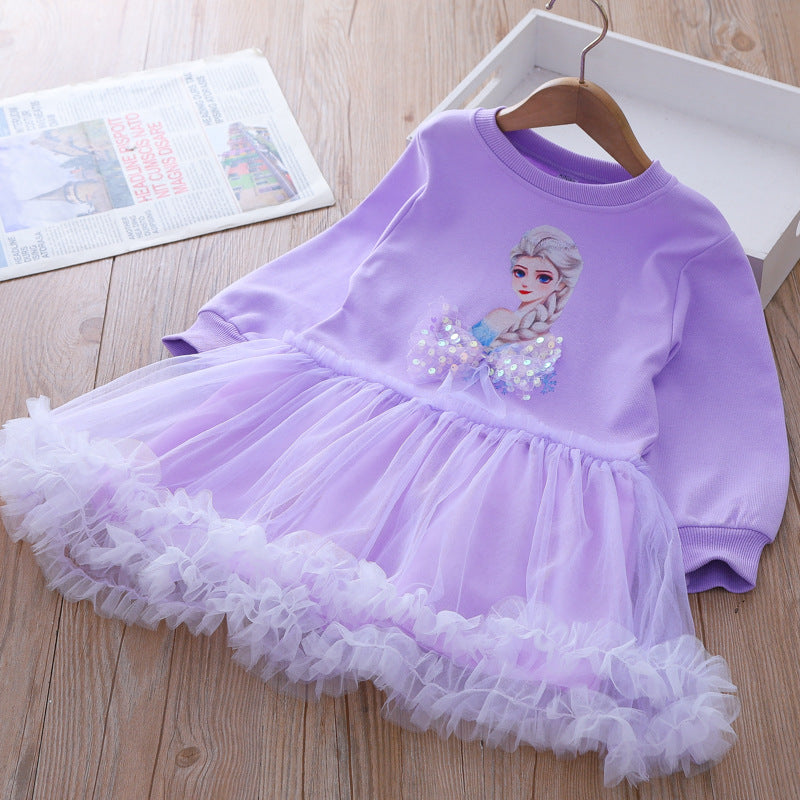 Children's Frozen Shiny Bow Dress