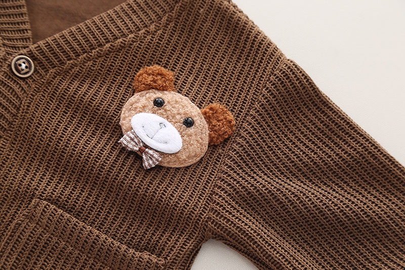 Men's Children's Set 3-Piece Knitted Bear