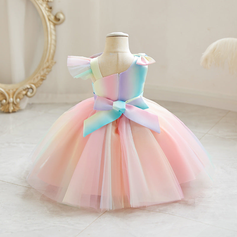 Tulle Colors Lace Children's Party Dress