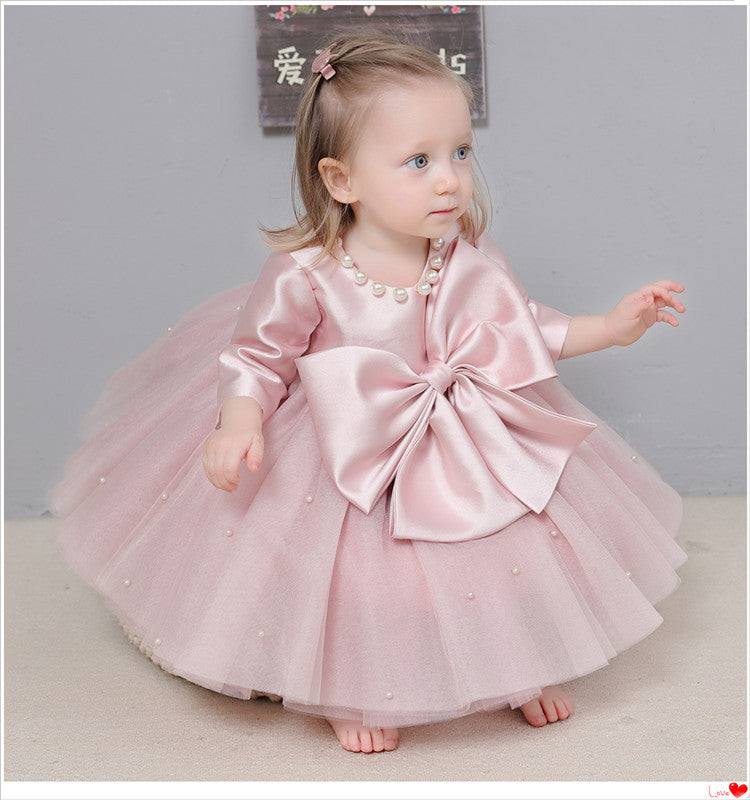 Children's Pearls and Bow Party Dress