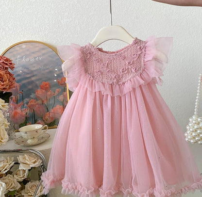 Children's Tulle Ruffles and Flowers Dress