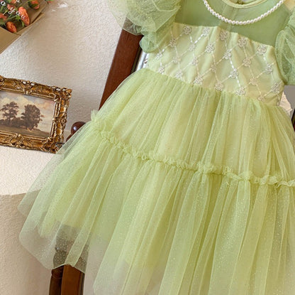 Asinha Bright Green Children's Dress