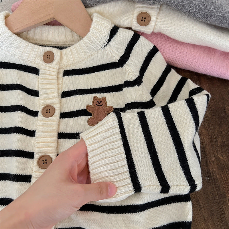 Women's Children's Knitted Teddy Bear Coat