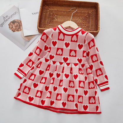 Children's Knitted Hearts Dress