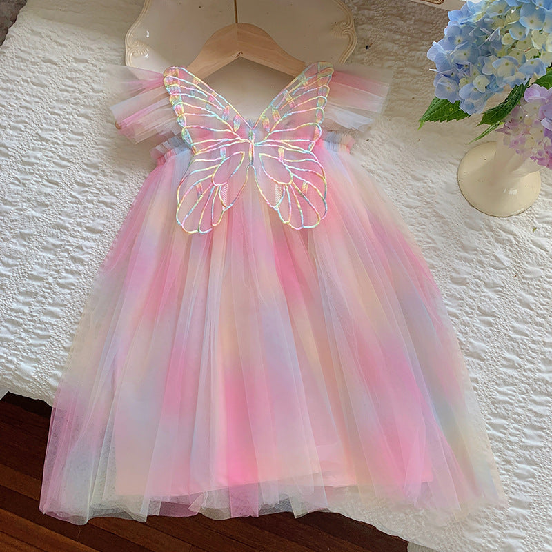 Children's Dress Tulle Flowers and Butterflies