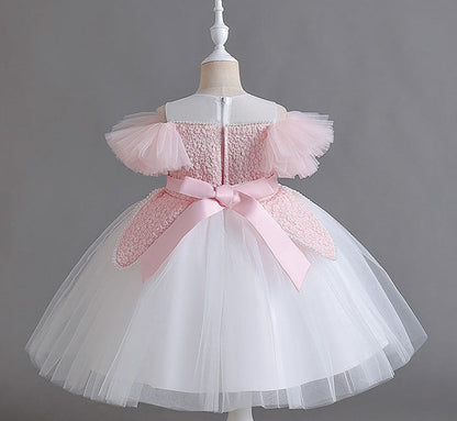 Puffy and Flower Children's Party Dress