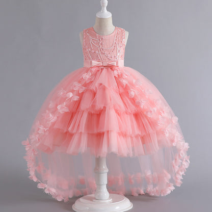 Bright Flowers and Bow Children's Party Dress