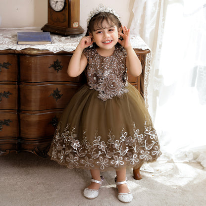 Bright Tulle and Flowers Children's Party Dress