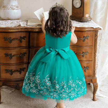 Bright Tulle and Flowers Children's Party Dress