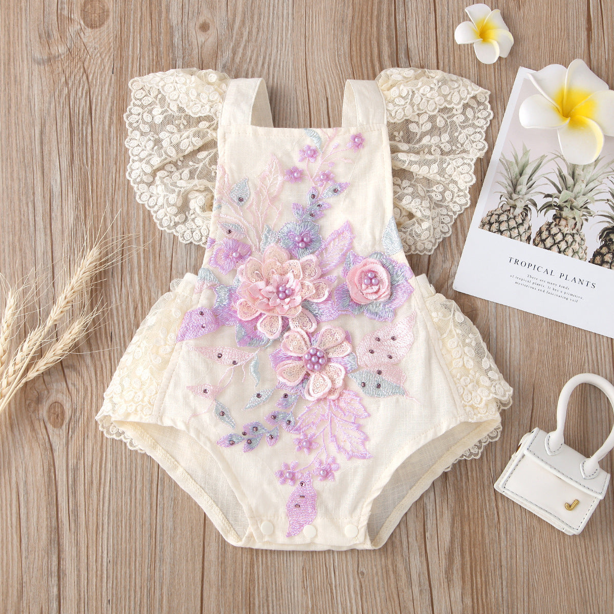 Floral Lace Girl's Infant Bodysuit