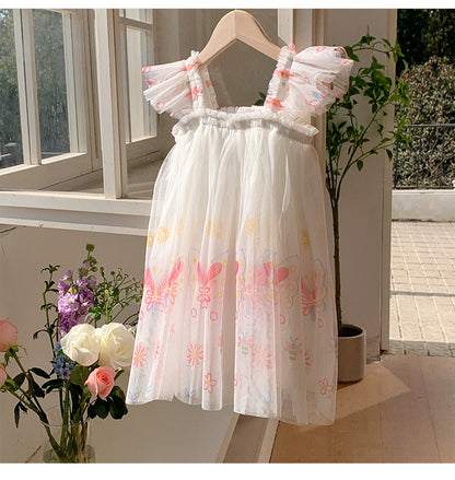 Children's Tulle Dress with Little Flowers