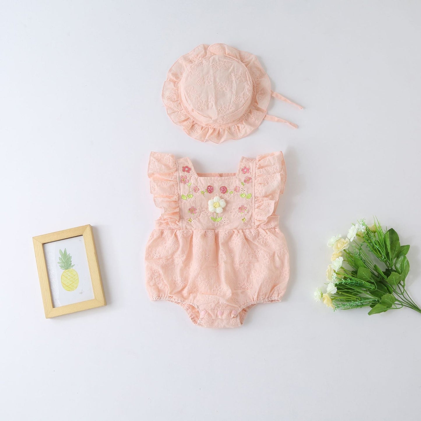 Little Flowers Children's Bodysuit + Hat