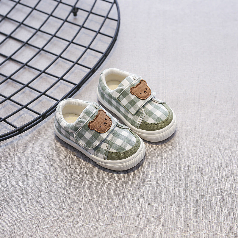 Bear Checkered Children's Sneakers