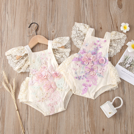 Floral Lace Girl's Infant Bodysuit