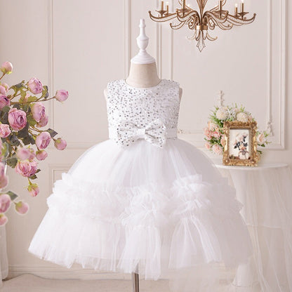 Tulle Children's Party Dress with Lanequin Bow