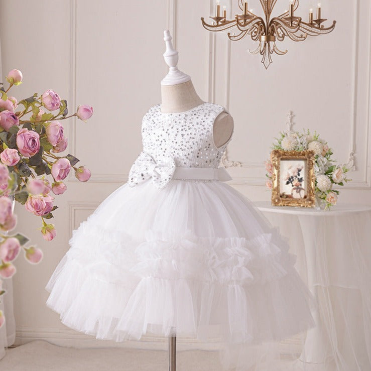 Tulle Children's Party Dress with Lanequin Bow