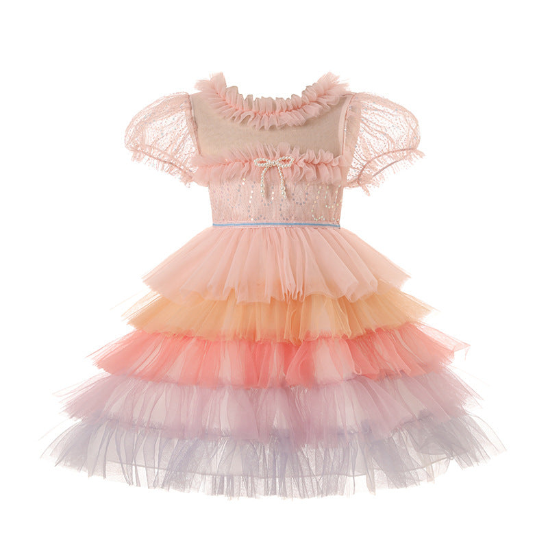 Children's Party Dress Tulle Colors Bow