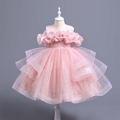 Children's Party Dress Tulle Sequins