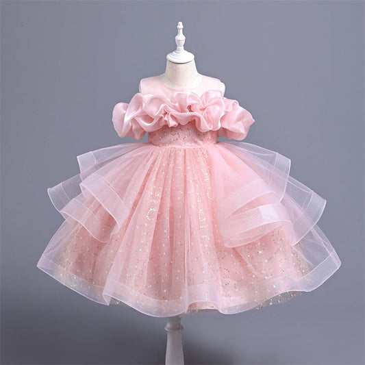 Children's Party Dress Tulle Sequins