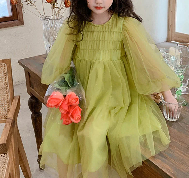 Children's Tulle Ruffled Dress