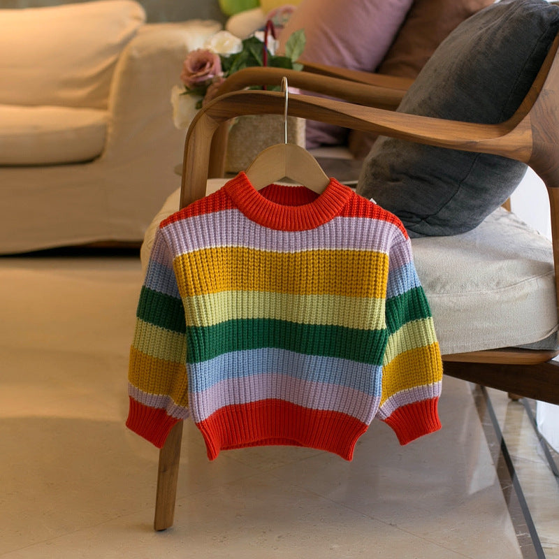 Children's Stripe Knitting Blouse