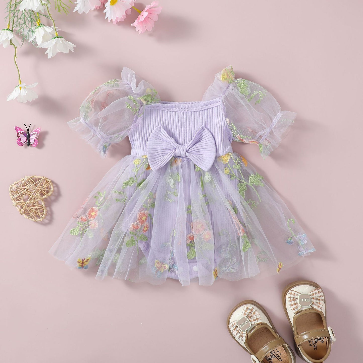 Floral Bow Infant Bodysuit