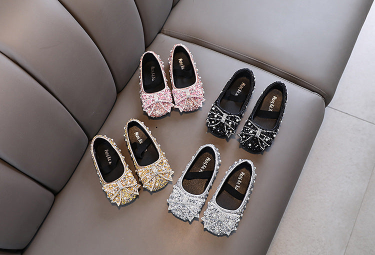Shiny Bow Children's Shoes