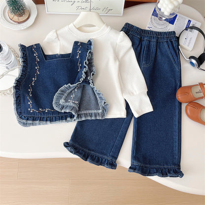 Girls' Infant Set 3 Pieces Jeans