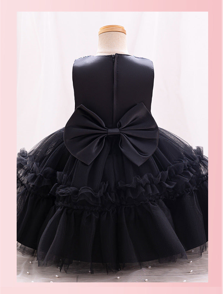 Children's Party Dress Tulle and Shiny Bow