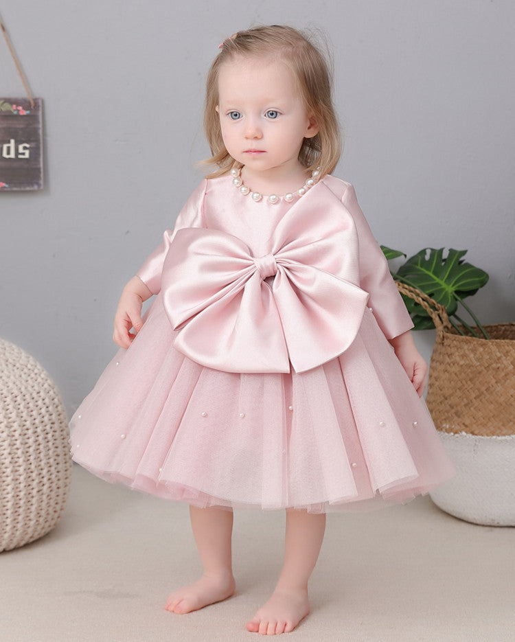 Children's Pearls and Bow Party Dress