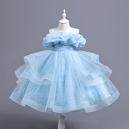 Shiny and Tulle Children's Party Dress