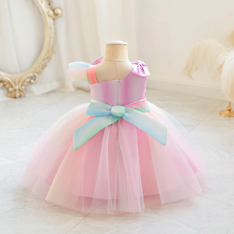 Tulle Colors Lace Children's Party Dress