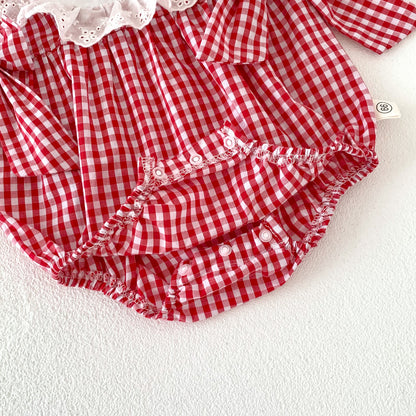 Girls' Plaid Strawberry Bodysuit