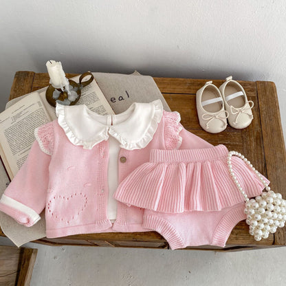 Pink Knit Girls' Infant Set