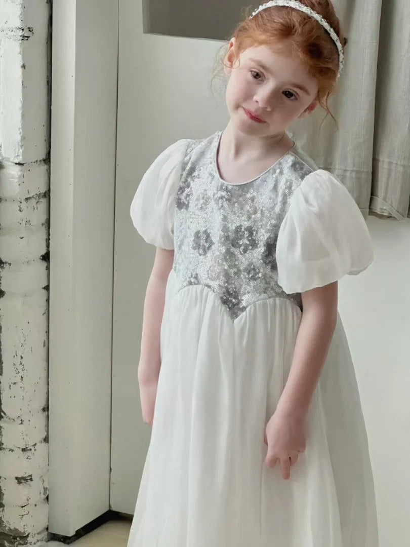 Shiny Silver Children's Dress