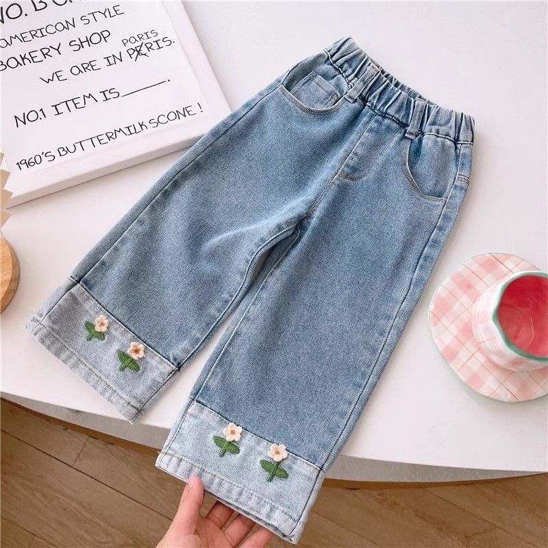 Girls' Jeans Pants Flowers