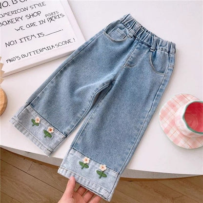 Girls' Jeans Pants Flowers