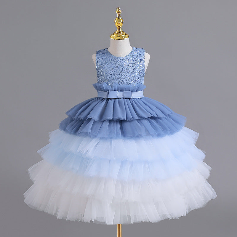 Shiny Tiered Tulle Children's Dress