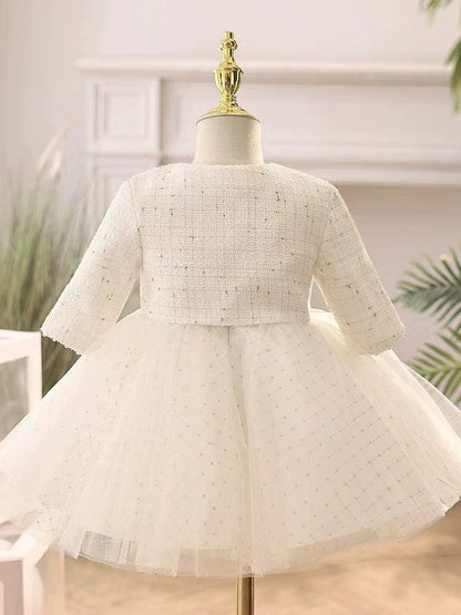 Children's Tweed Bow Party Dress