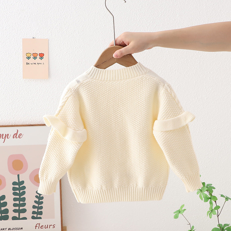 Children's Cardigan Knitted Flowers