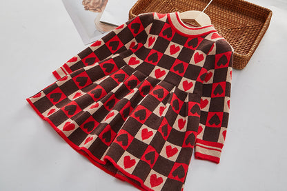 Children's Knitted Hearts Dress